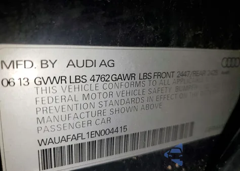 2014 Audi A4 Premium z USA, uszkodzony, nr VIN WAUAFAFL1EN004415